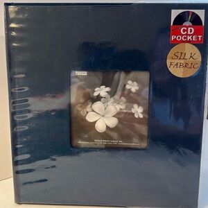 Silk Fabric Pioneer Photo Album - Deep Blue Cover